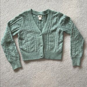 Jessica Simpson brand sage green cardigan, size Medium